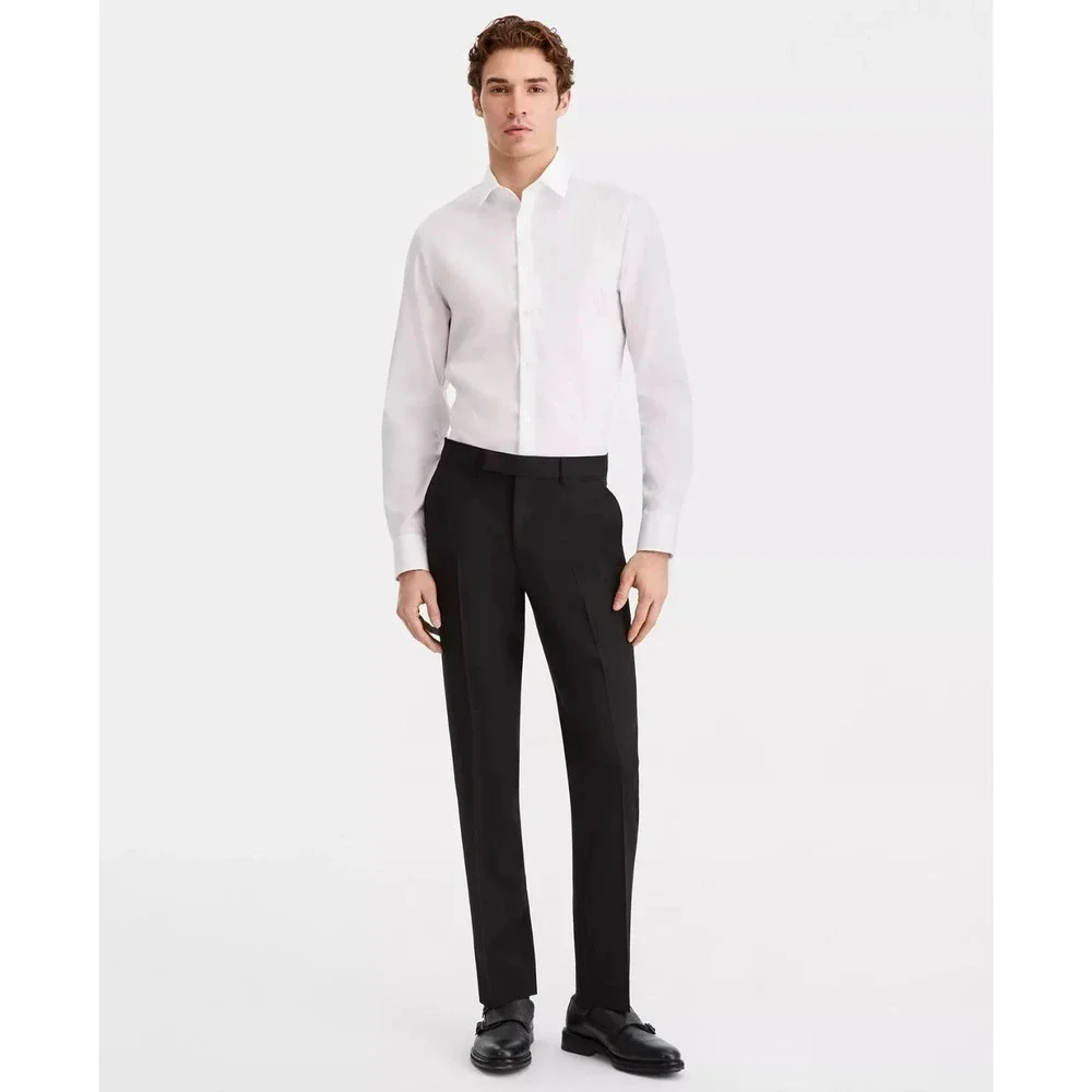 Kenneth Cole Reaction Men's 2-pc Suit Slim-Fit Double-Breasted Black 50L 45W 32L